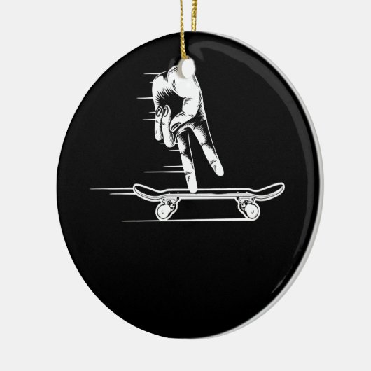 Vingerbordskateboard Keramisch Ornament (Links)