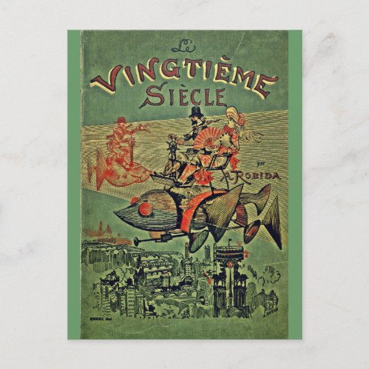 Vingerd Siecle Retro Steampunk Briefkaart (Voorkant)