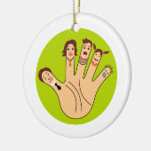 Vingerfamilie Keramisch Ornament (Links)
