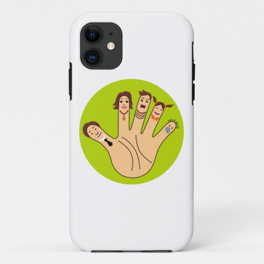 Vingerfamilie tekening Case-Mate iPhone case (Achterkant)