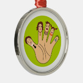 Vingerfamilie tekening metalen ornament (Rechts)