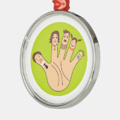 Vingerfamilie tekening metalen ornament (Links)