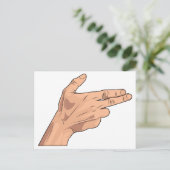 Vingergebaren met Pistool met zuigerstang Briefkaart (Staand voorkant)