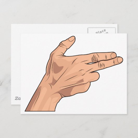 Vingergebaren met Pistool met zuigerstang Briefkaart (Voorkant / Achterkant)