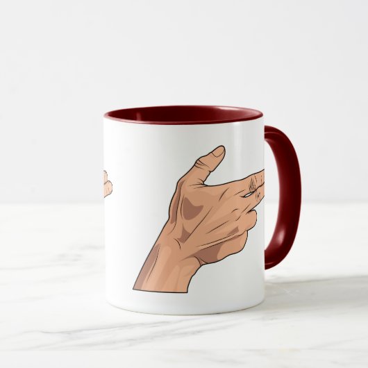 Vingergebaren met Pistool met zuigerstang Mok (Voorkant rechts)