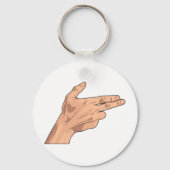 Vingergebaren met Pistool met zuigerstang Sleutelhanger (Voorkant)