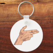Vingergebaren met Pistool met zuigerstang Sleutelhanger (Voorkant)