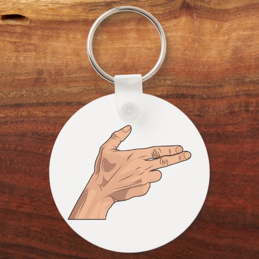 Vingergebaren met Pistool met zuigerstang Sleutelhanger (Voorkant)