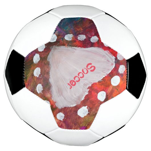 Vingergekleurd wit hart Multicolored Voetbal (Gedraaid)