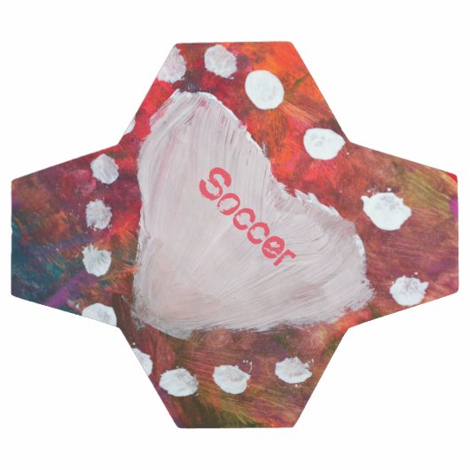 Vingergekleurd wit hart Multicolored Voetbal (Enkel)