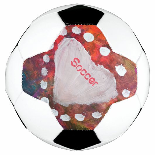 Vingergekleurd wit hart Multicolored Voetbal