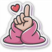 Vingerhart in Cozy Pink Blanket Sticker (Voorkant)