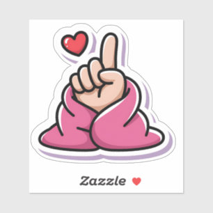 Vingerhart in Cozy Pink Blanket Sticker