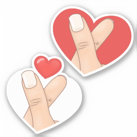 Vingerhartjes Sticker (Voorkant)