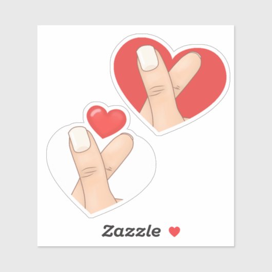 Vingerhartjes Sticker (Vel)