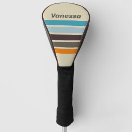 Vingerhoedroest over strepen met naam golfheadcover