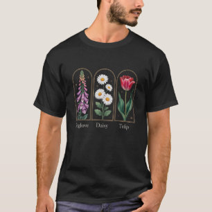 Vingerhoedskruid Madeliefje Tulp Vintage Bloem Tui T-shirt