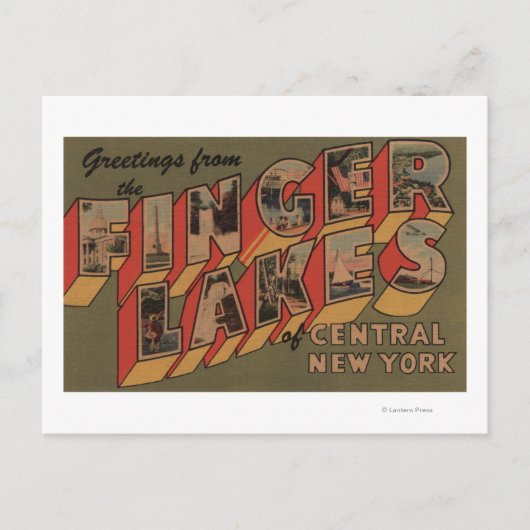 Vingerlakken, New York - grote lettertjes Briefkaart (Voorkant)