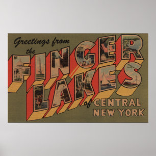 Vingerlakken, New York - grote lettertjes Poster