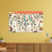 Vingermeren, New York - Gedetailleerde kaart Canvas Afdruk (Insitu (Woonkamer))