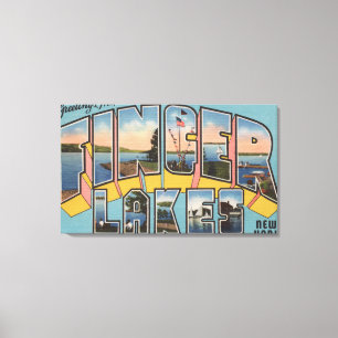 Vingermeren, New York - grote letterscènes Canvas Afdruk