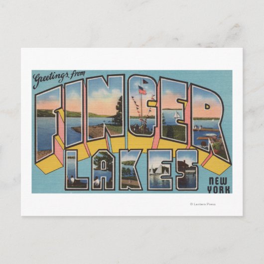 Vingermeren, New York - grote lettertjes Briefkaart (Voorkant)