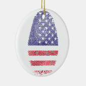 Vingerprint Amerikaans nationaal vlaggen-onafhanke Keramisch Ornament (Rechts)