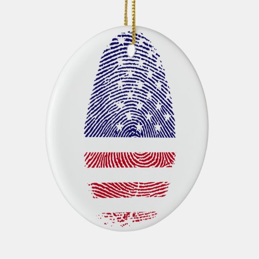 Vingerprint Amerikaans nationaal vlaggen-onafhanke Keramisch Ornament (Rechts)
