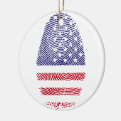 Vingerprint Amerikaans nationaal vlaggen-onafhanke Keramisch Ornament (Links)