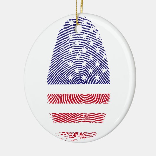 Vingerprint Amerikaans nationaal vlaggen-onafhanke Keramisch Ornament (Links)