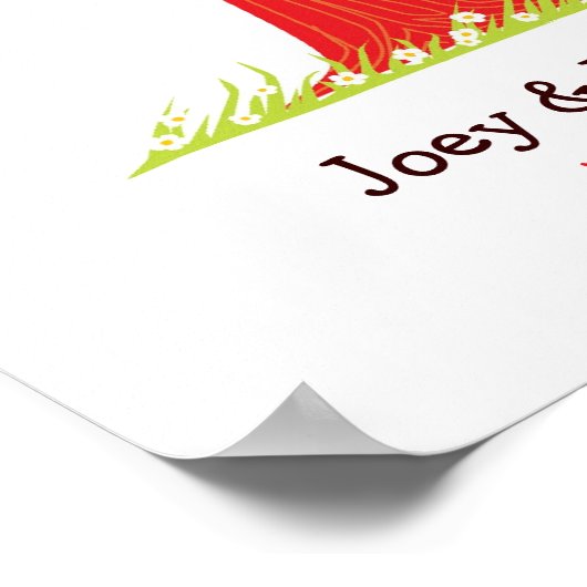 Vingerprint Brondenbruiloft (rood) Poster (Hoek)