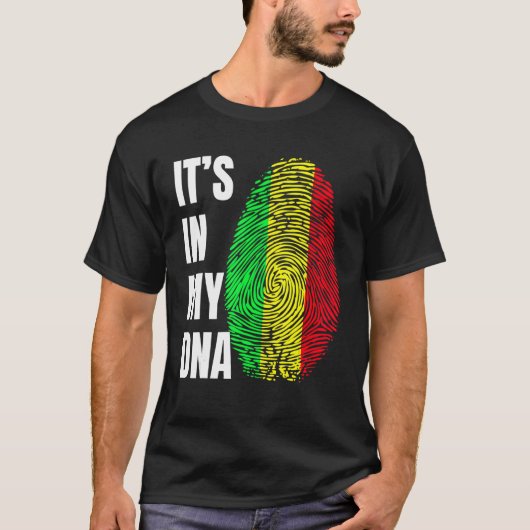 Vingerprint-DNA Biometrie Flag Mali T-shirt (Voorkant)