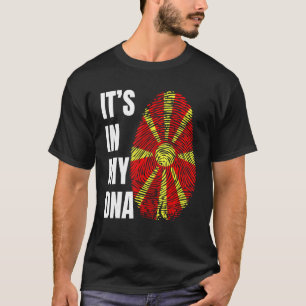 Vingerprint DNA Biometrie Flag Noord-Macedonië T-shirt