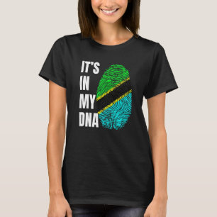 Vingerprint DNA Biometrie Flag Tanzania T-shirt
