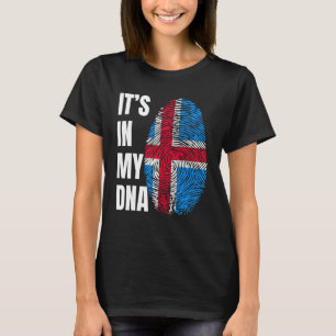 Vingerprint-DNA Biometrie-IJslandse vlag T-shirt