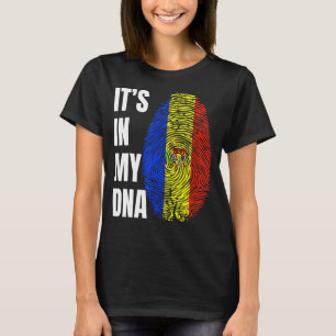 Vingerprint DNA Biometrie Moldavië vlag Moldavië T-shirt