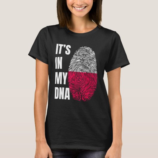 Vingerprint DNA Biometrie Poolse vlag Polen T-shirt (Voorkant)