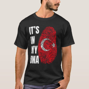 Vingerprint DNA Biometrie Turkse vlag Turkije T-shirt
