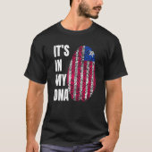 Vingerprint DNA Biometrie Vlag Liberia T-shirt (Voorkant)