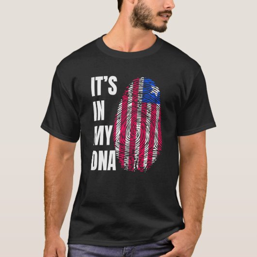 Vingerprint DNA Biometrie Vlag Liberia T-shirt (Voorkant)