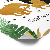 Vingerprint guestbook Tree Safari Animals Oerwoud Poster (Hoek)