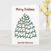 Vingerprint kerstboomfeestdag kaart (Gele Bloem)