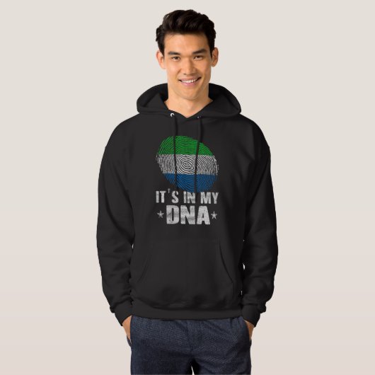 Vingerprint Sierra Leone vlag in mijn DNA Hoodie (Voorkant volledig)