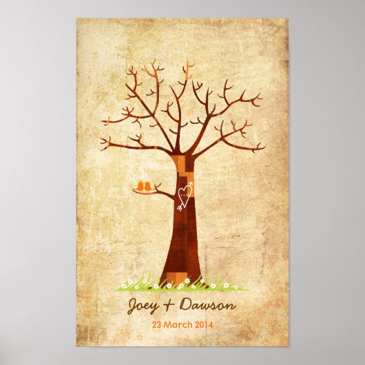 Vingerprint Tree Wedding Guestbook () Poster (Voorkant)