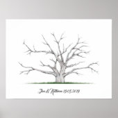 Vingerprint Tree Weduwboek Poster (Voorkant)
