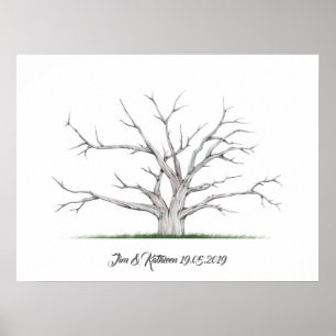 Vingerprint Tree Weduwboek Poster
