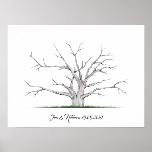 Vingerprint Tree Weduwboek Poster (Voorkant)