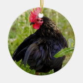 Vingerrooster Keramisch Ornament (Voorkant)