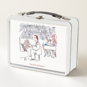 Vingers een onderschrift witte lunchbox