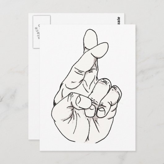 Vingers gekruid briefkaart (Voorkant / Achterkant)